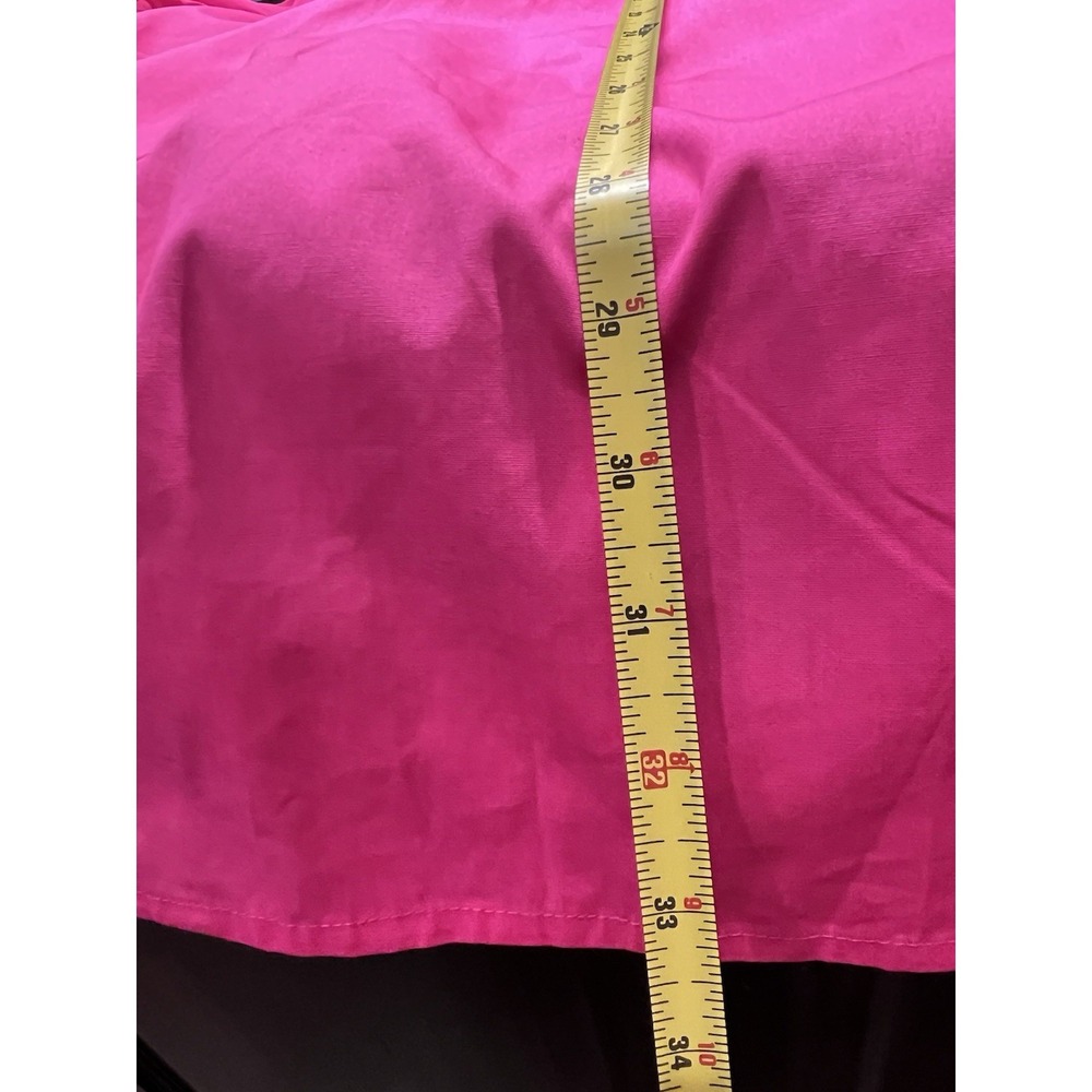 Pink Cotton Babydoll Mini Dress Puff Sleeves Tie Front Sz M Y2K - Picture 6 of 6